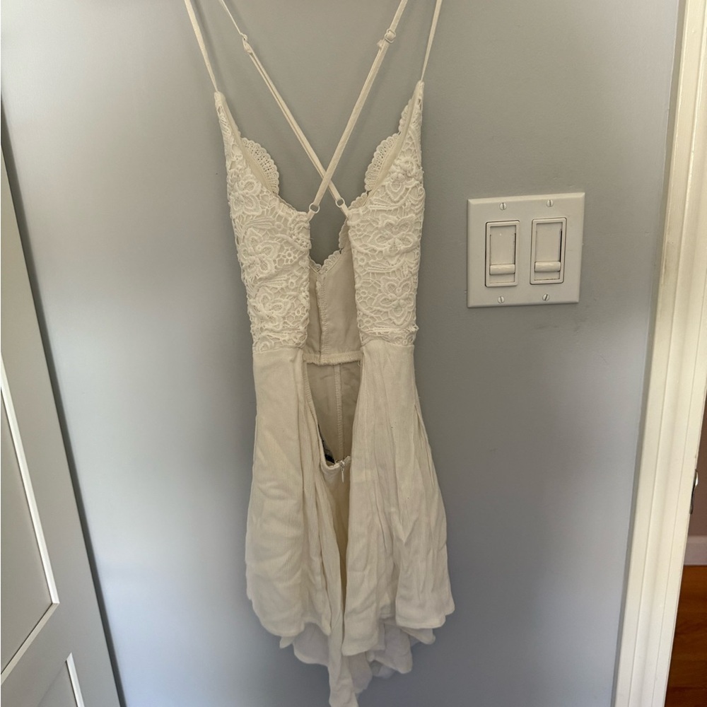 Lulus Open Back White Lace Romper - Picture 3 of 4